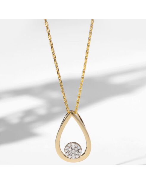 Pendentif Poire Deluxe Diamants 0.05 ct or jaune