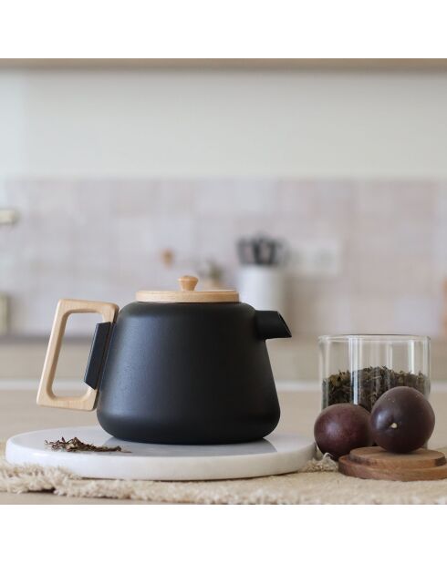 Théière avec poignée et couvercle Viggo noir - 1L