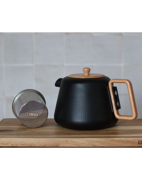 Théière avec poignée et couvercle Viggo noir - 1L