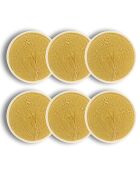 6 Assiettes Dessert Flé jaunes - D.20.3x1.3 cm