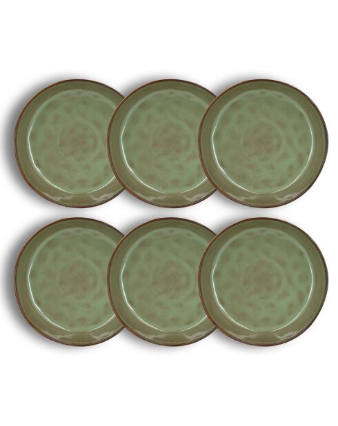 6 Assiettes Coupe Barbade vertes - D.20x5 cm