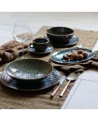 6 Assiettes Calottes Venus gris/vert/bleu - D.21x5 cm