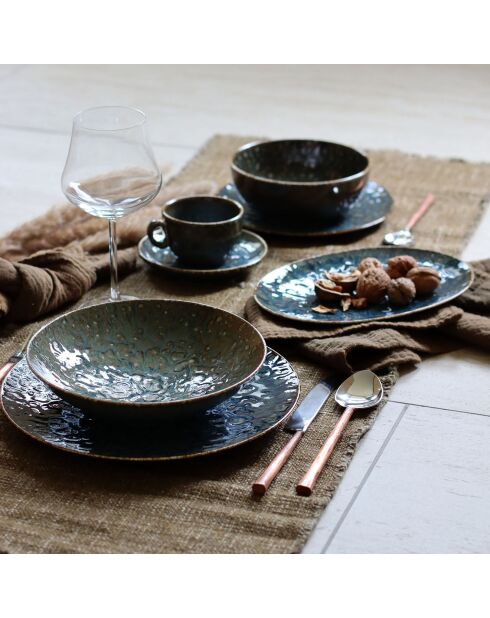 6 Assiettes Calottes Venus gris/vert/bleu - D.21x5 cm