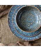 6 Assiettes Calottes Venus gris/vert/bleu - D.21x5 cm