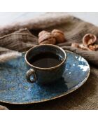 6 Tasses Et Soucoupes gris/vert/bleu - 16cl