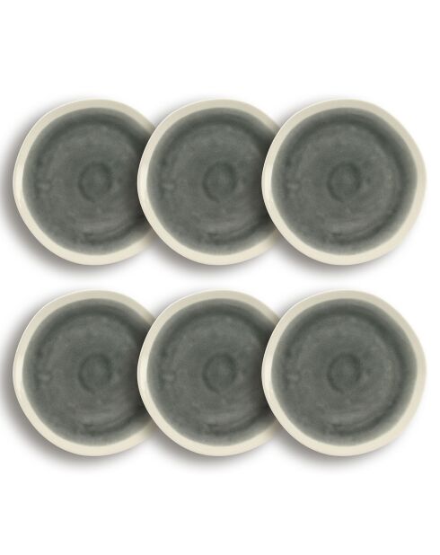 6 Assiettes À Dessert Cap gris/blanc - D.22x2.7 cm