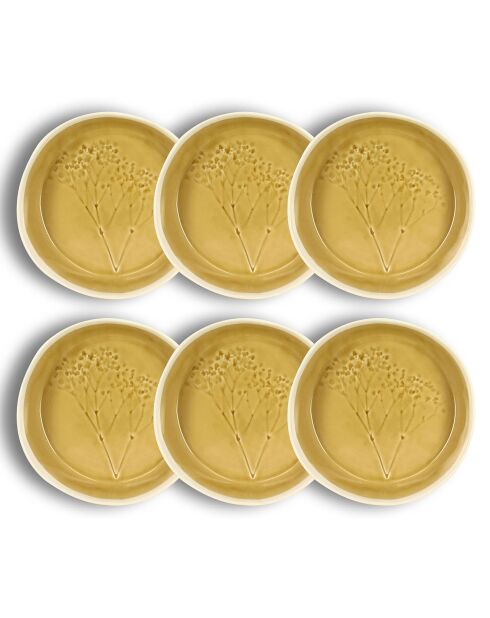 6 Assiettes Coupe Flé jaunes - 86cl