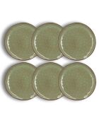 6 Assiettes Plates Barbade vertes - D.27.5x2.5 cm