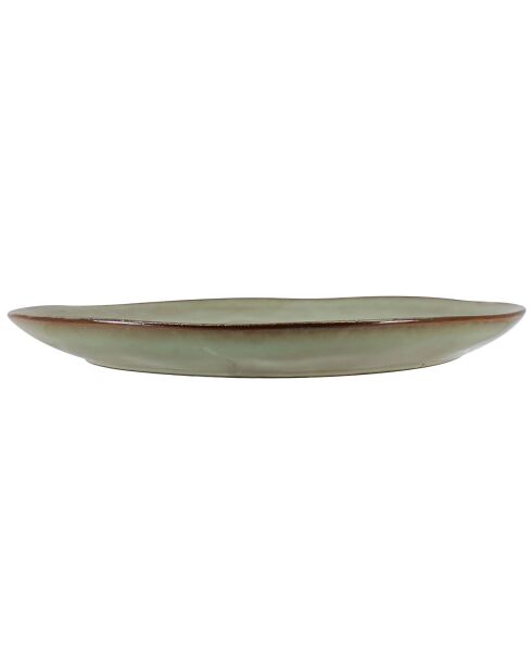 6 Assiettes Plates Barbade vertes - D.27.5x2.5 cm