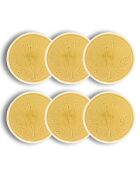 6 Assiettes Plates Flé jaunes - D.26.2x1.7 cm