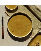 6 Assiettes Plates Flé jaunes - D.26.2x1.7 cm