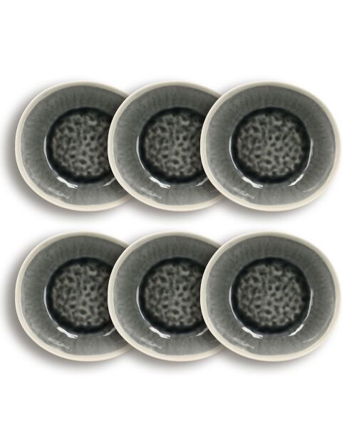 6 Assiettes Creuses Cap blanc/gris - 95cl