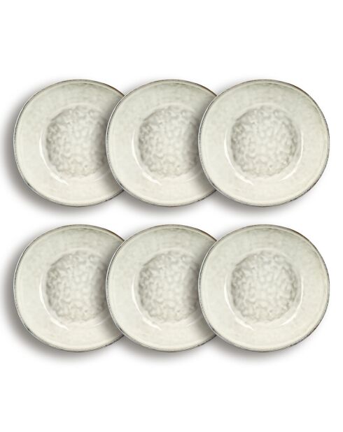 6 Assiettes Creuses Boral beiges - 95cl