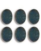 6 Plats Ovales Venus bleus - 24x17x2.5 cm
