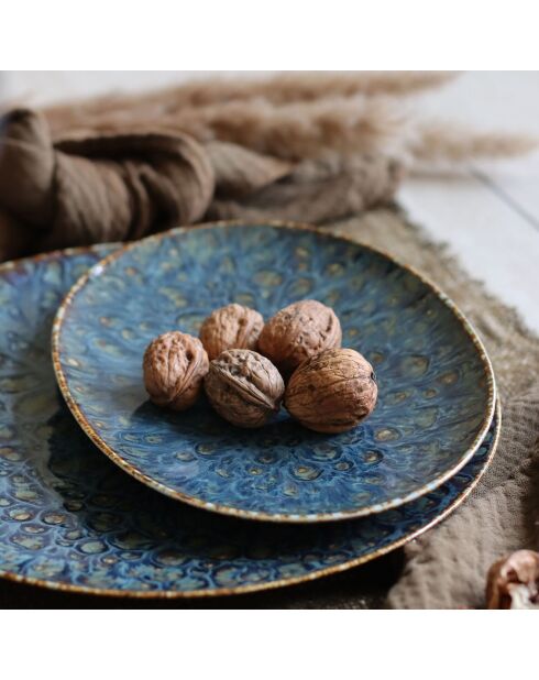 6 Plats Ovales Venus bleus - 24x17x2.5 cm