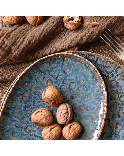 6 Plats Ovales Venus bleus - 24x17x2.5 cm