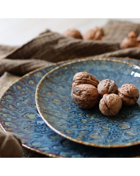 6 Plats Ovales Venus bleus - 24x17x2.5 cm