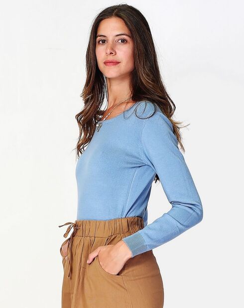 Pull en Cachemire mélangé Lisa bleu gris
