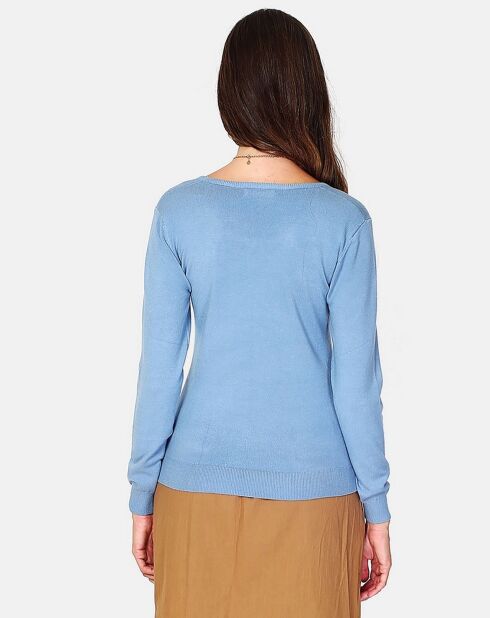 Pull en Cachemire mélangé Lisa bleu gris