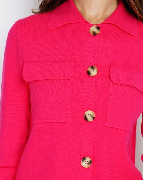 Gilet en Cachemire mélangé Leila fushia