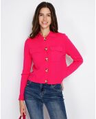 Gilet en Cachemire mélangé Leila fushia