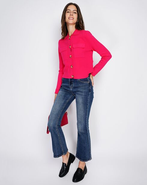 Gilet en Cachemire mélangé Leila fushia
