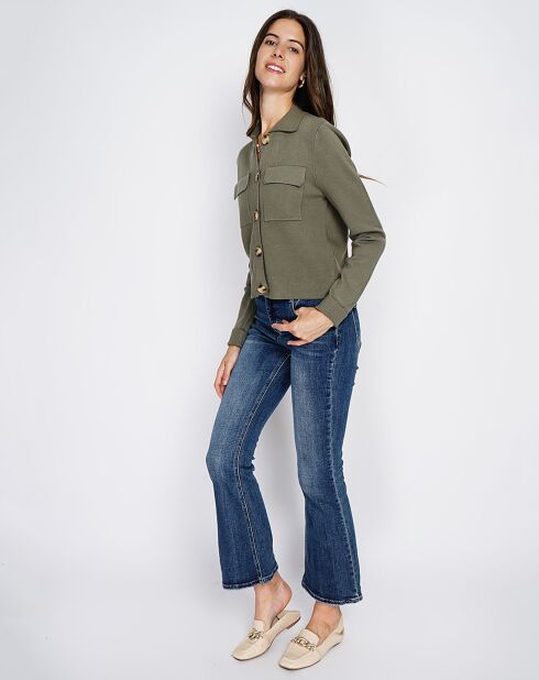 Gilet en Cachemire mélangé Leila kaki