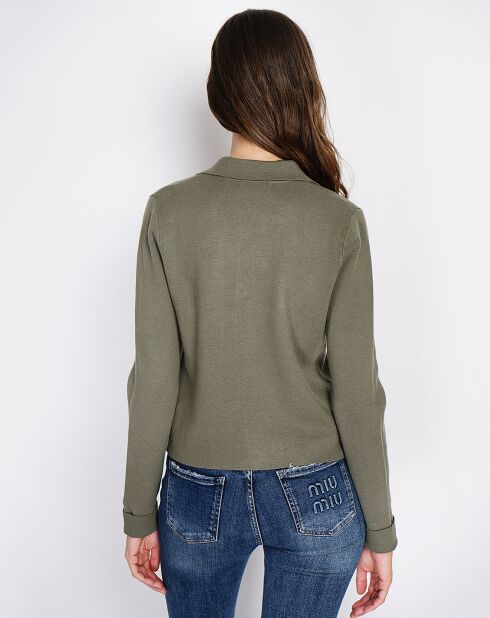 Gilet en Cachemire mélangé Leila kaki