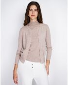 Pull en Cachemire mélangé Sophia col cheminée desert