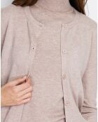 Pull en Cachemire mélangé Sophia col cheminée desert