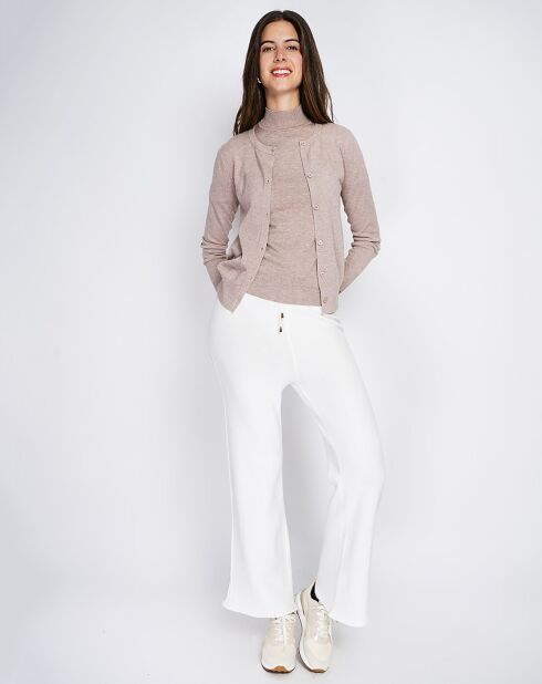 Pull en Cachemire mélangé Sophia col cheminée desert