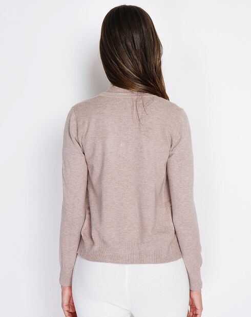 Pull en Cachemire mélangé Sophia col cheminée desert