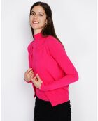 Pull en Cachemire mélangé Sophia col cheminée fushia