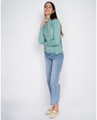 Pull en Cachemire mélangé Sophia col cheminée jade