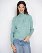 Pull en Cachemire mélangé Sophia col cheminée jade