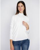 Pull en Cachemire mélangé Sophia col cheminée naturel