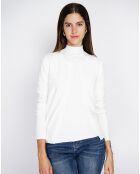 Pull en Cachemire mélangé Sophia col cheminée naturel