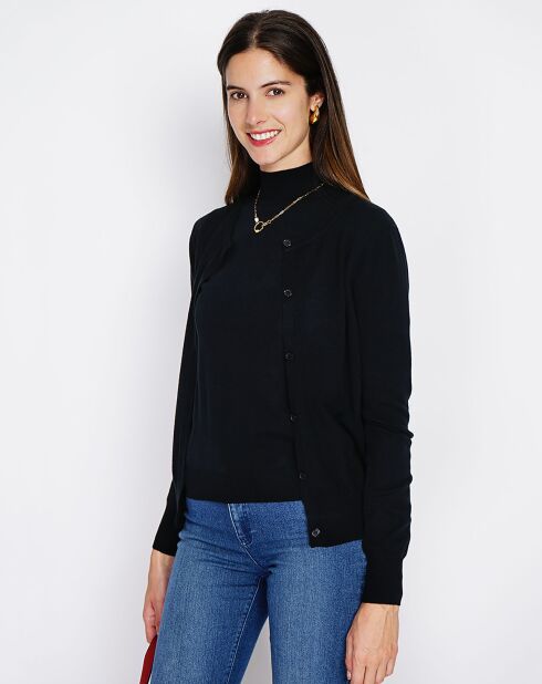 Pull en Cachemire mélangé Sophia col cheminée noir