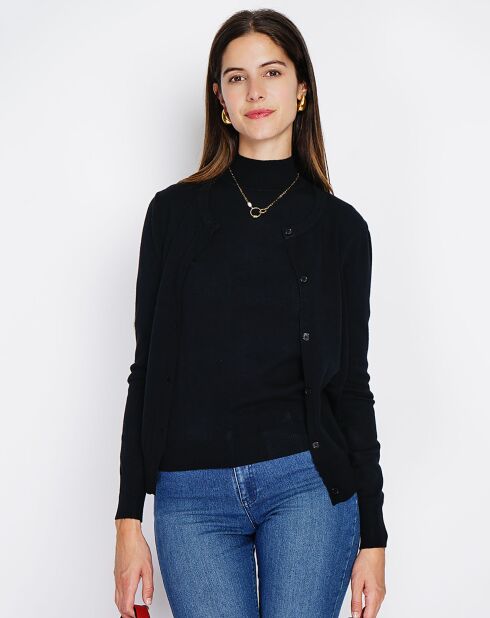 Pull en Cachemire mélangé Sophia col cheminée noir