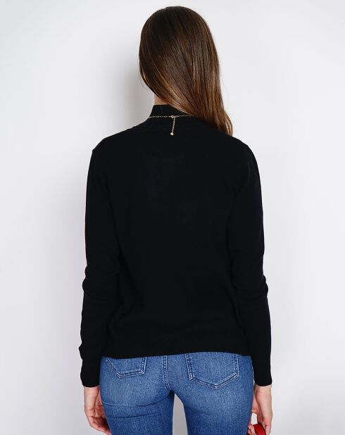 Pull en Cachemire mélangé Sophia col cheminée noir
