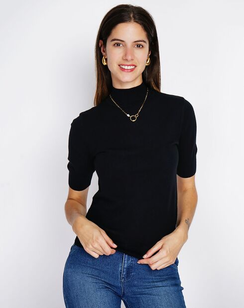 Pull en Cachemire mélangé Sophia col cheminée noir