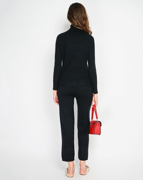 Ensemble Clarisse en Cachemire mélangé Pull & Pantalon noir
