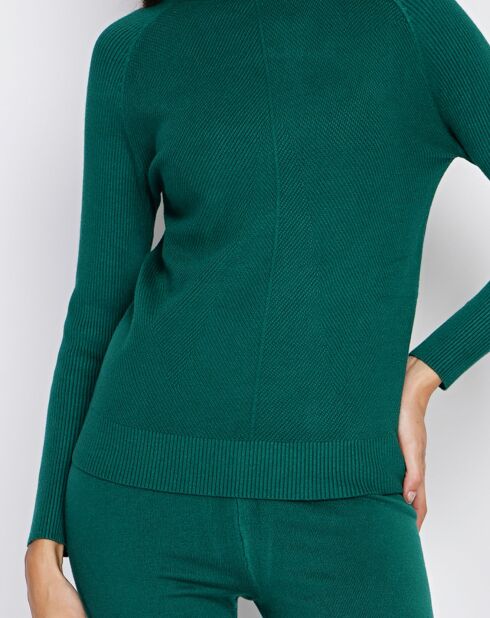 Ensemble Clarisse en Cachemire mélangé Pull & Pantalon vert amazone