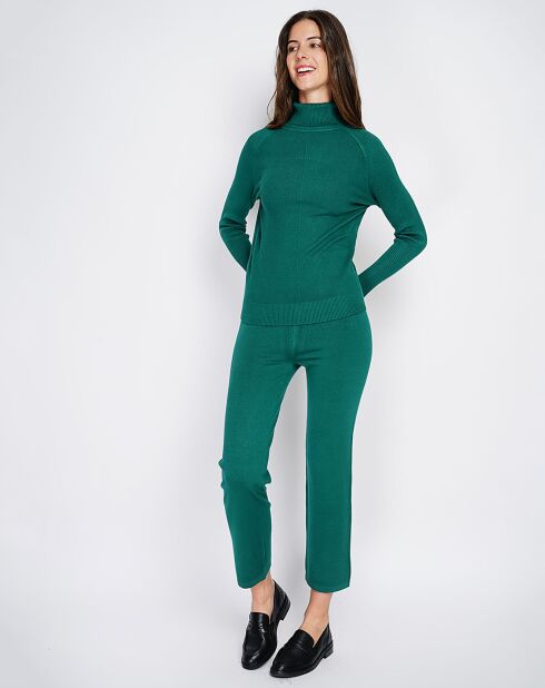Ensemble Clarisse en Cachemire mélangé Pull & Pantalon vert amazone