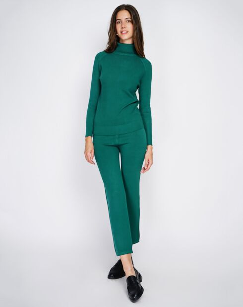 Ensemble Clarisse en Cachemire mélangé Pull & Pantalon vert amazone