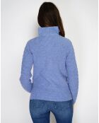 Pull en Cachemire mélangé zippé Olga bleu jeans