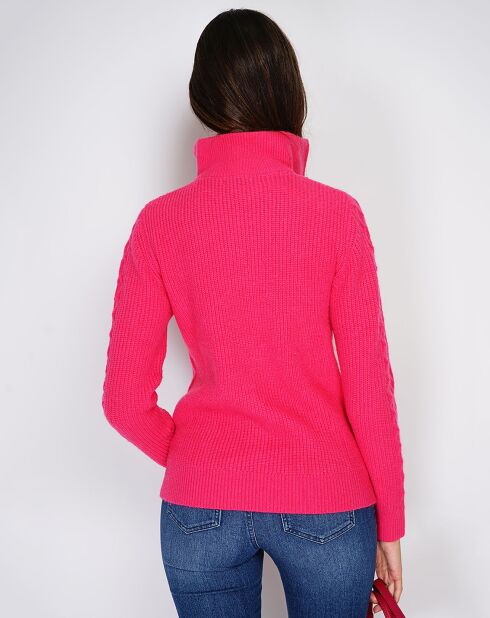 Pull en Cachemire mélangé zippé Olga fushia