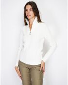 Pull en Cachemire mélangé zippé Olga naturel