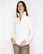 Pull en Cachemire mélangé zippé Olga naturel