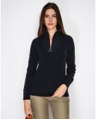 Pull en Cachemire mélangé zippé Olga noir